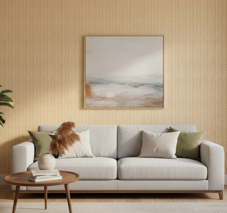 Tapeta do salonu w plecioną teksturę - TenStickers