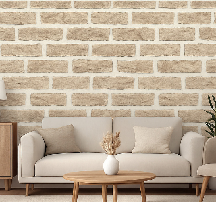 Tapeta do salonu w rustykalny piaskowiec - TenStickers
