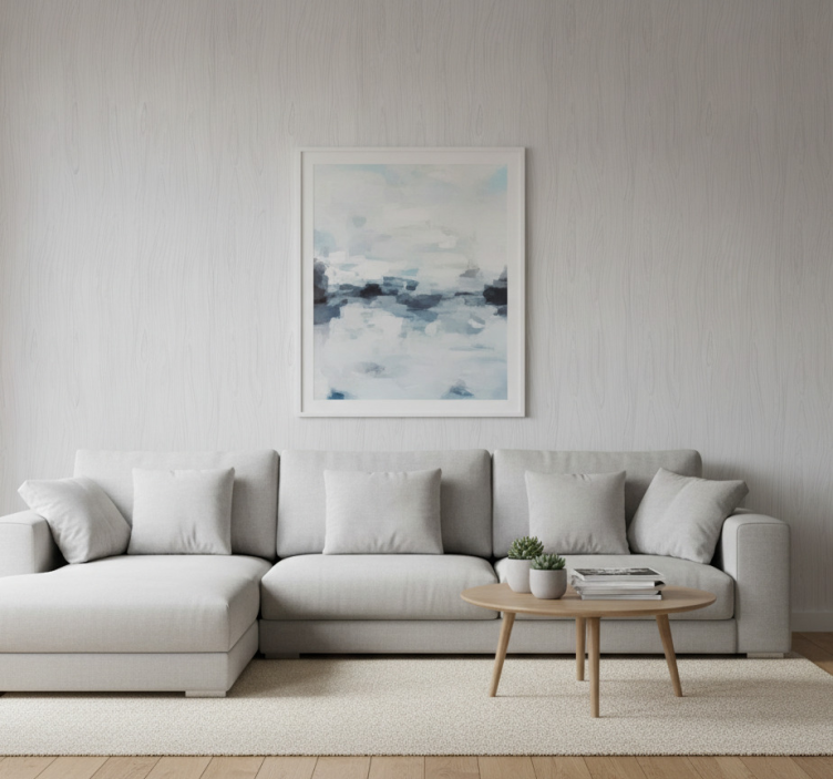 Tapeta do salonu w szaro-drewnianą imitację - TenStickers