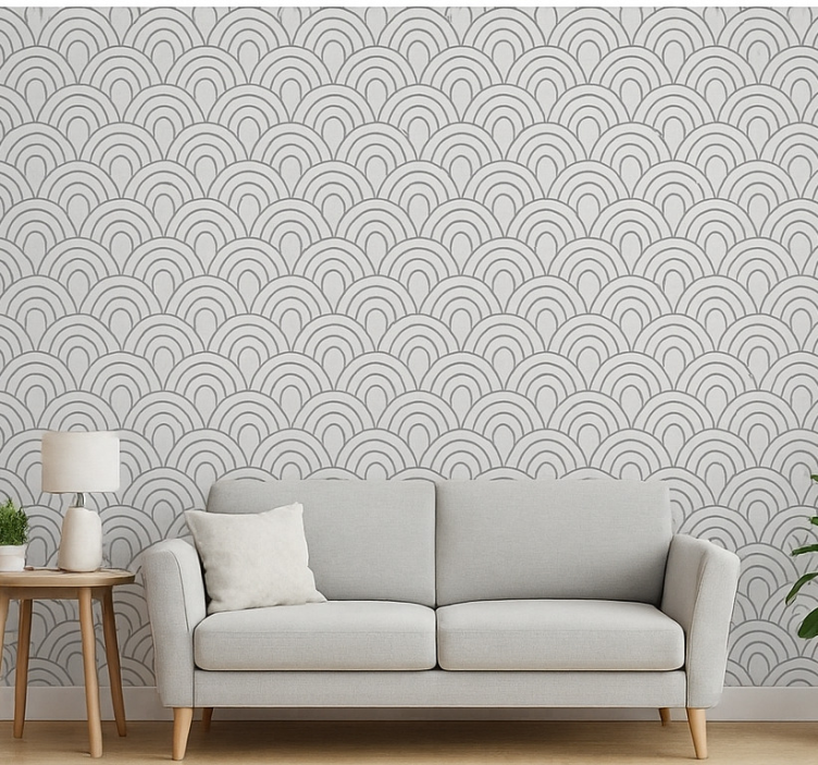 Tapeta do salonu w szarym kamieniu - TenStickers