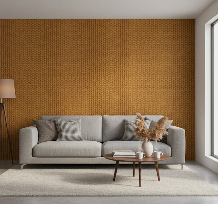 Tapeta do salonu wzór dzianiny - TenStickers