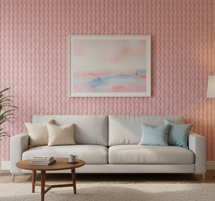 Tapeta do salonu z falistym wzorem - TenStickers