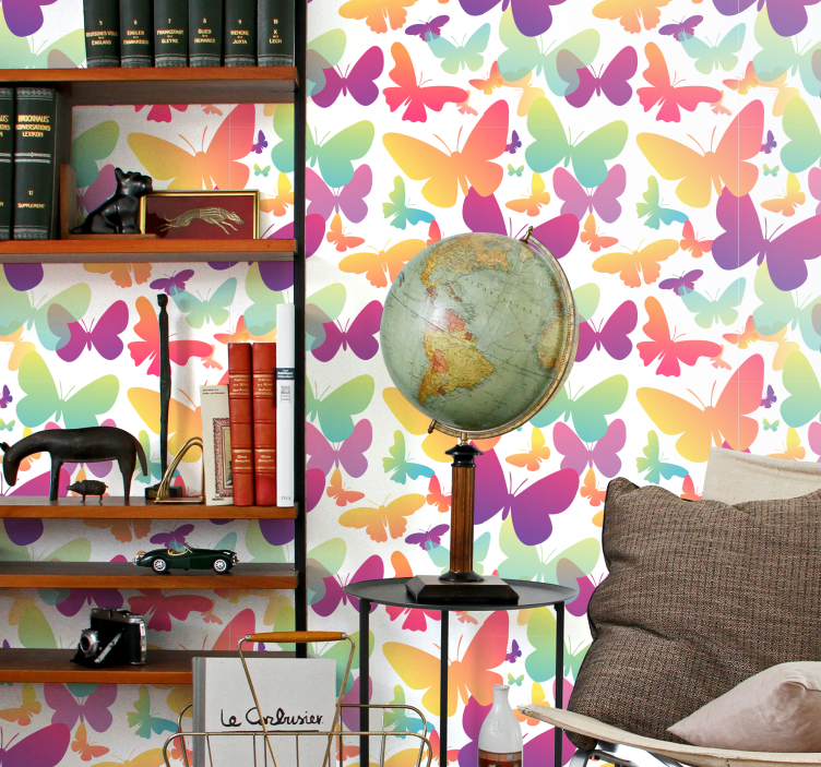 Tapeta Gradientowe motyle - TenStickers