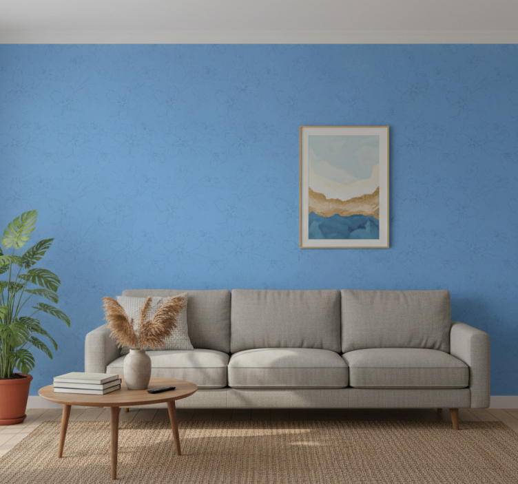 Tapeta do salonu z motywem roślinnym - TenStickers