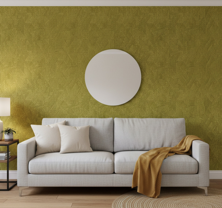 Tapeta do salonu z teksturowaną zieloną powierzchnią - TenStickers
