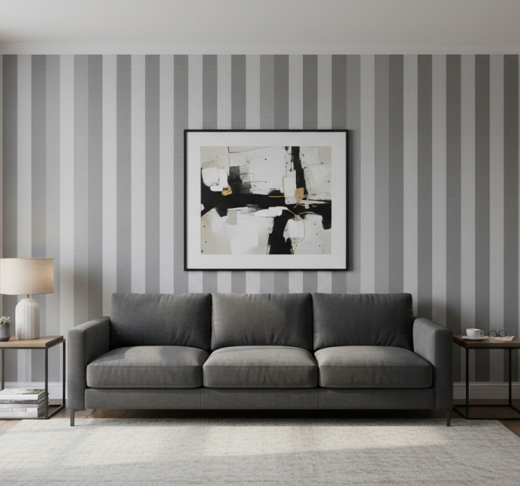 Tapeta do salonu z wzorem linii na stole - TenStickers