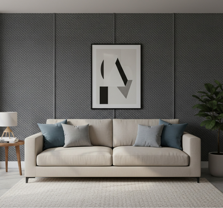 Tapeta do salonu z wzorem tkaniny - TenStickers