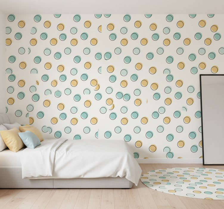 Tapeta do sypialni kolorowa geometria - TenStickers