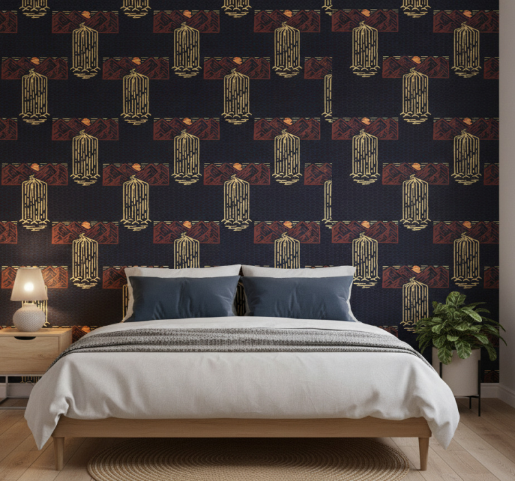 Tapeta do sypialni w afrykańskim stylu z wodospadem - TenStickers