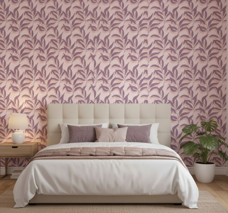 Tapeta do sypialni w designie tropical blush - TenStickers
