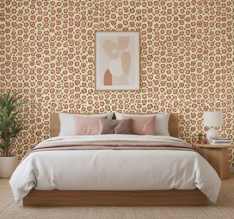 Tapeta do sypialni w leopardzie futro teksturze - TenStickers