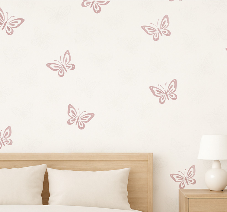 Tapeta do sypialni z motywem fantazyjnych motyli - TenStickers