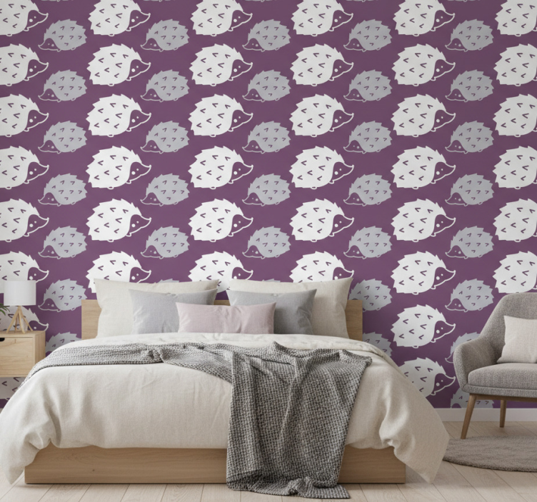Tapeta do sypialni z uroczym motywem jeża - TenStickers