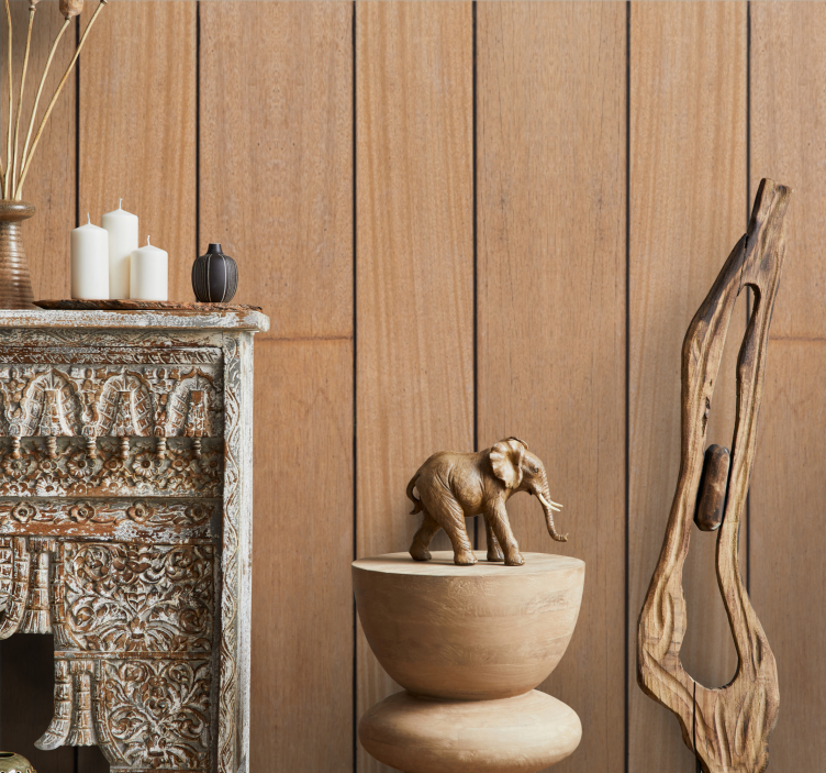 Tapeta drewno brązowe proste deski - TenStickers