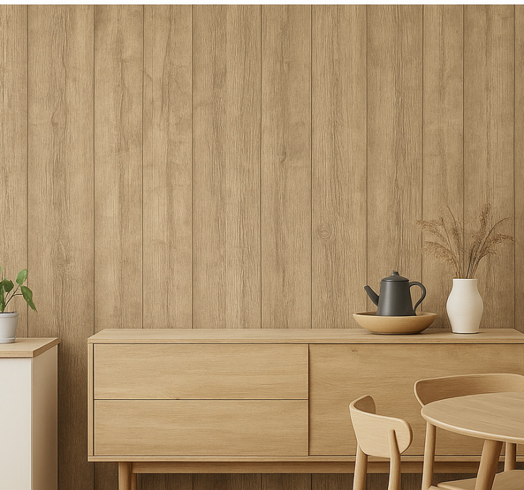 Tapeta drewno dąb naturalny pionowy - TenStickers