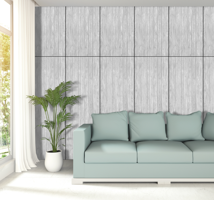 Tapeta drewno duża szara chmura - TenStickers