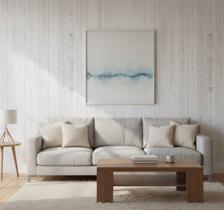 Tapeta drewno w stylu vintage białym wzorem - TenStickers