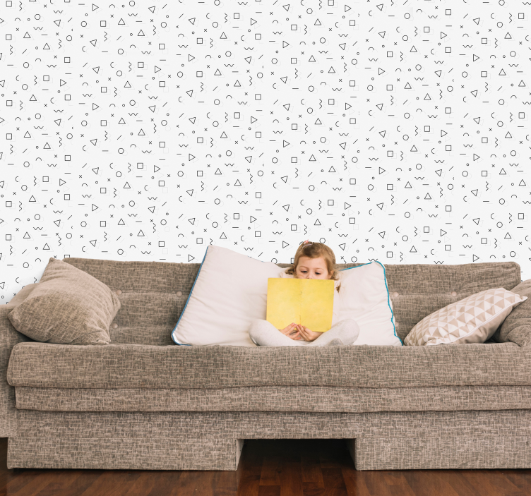 Tapeta geometrczyna minimalistyczne kształty projektu - TenStickers