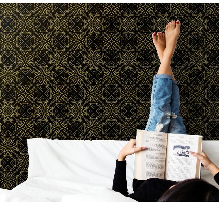 Tapeta ornament skomplikowane wzory geometryczne - TenStickers