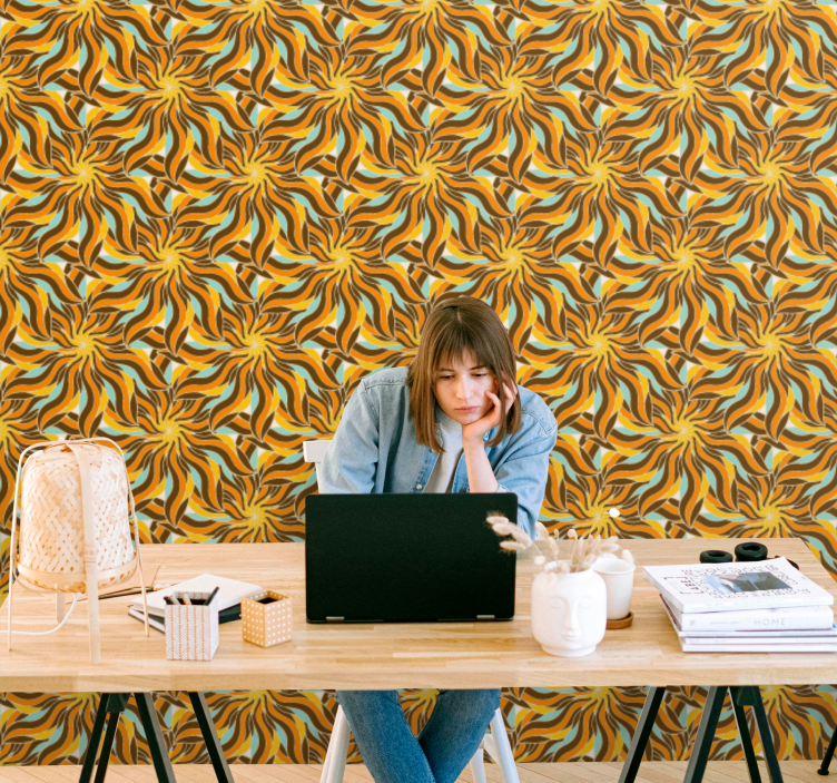 Tapeta geometrczyna skomplikowane wzory wirowe - TenStickers