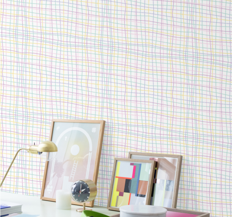 Tapeta geometrczyna sprawdzony układ siatki - TenStickers