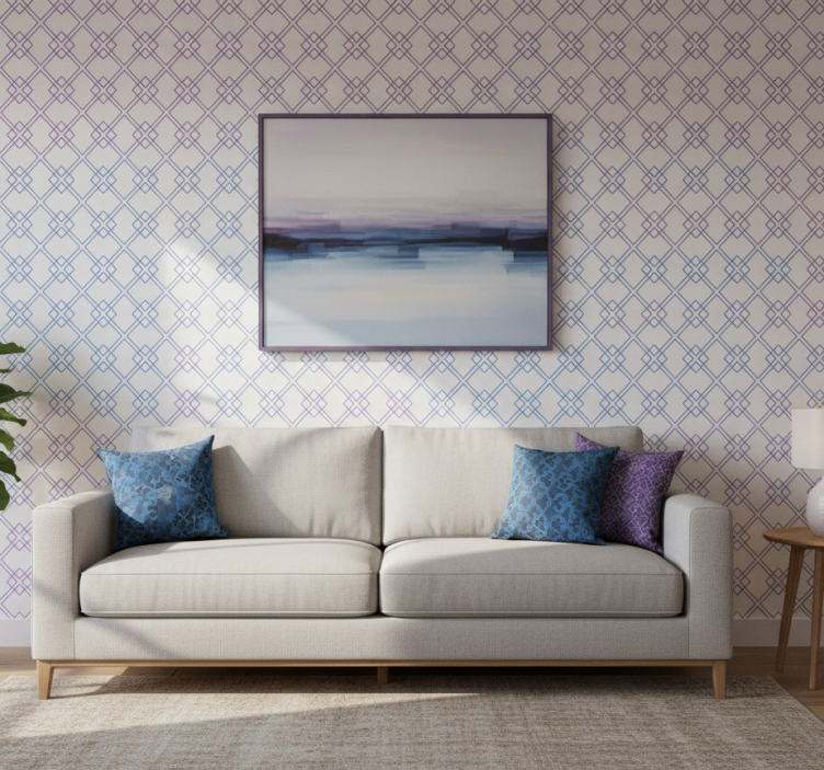 Tapeta geometryczna diamenty i linie - TenStickers