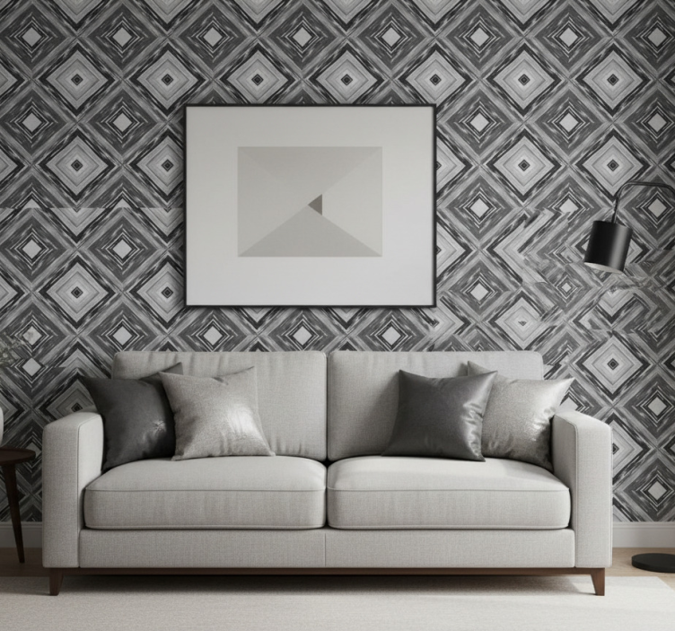 Tapeta geometryczna iluzja diamentu - TenStickers