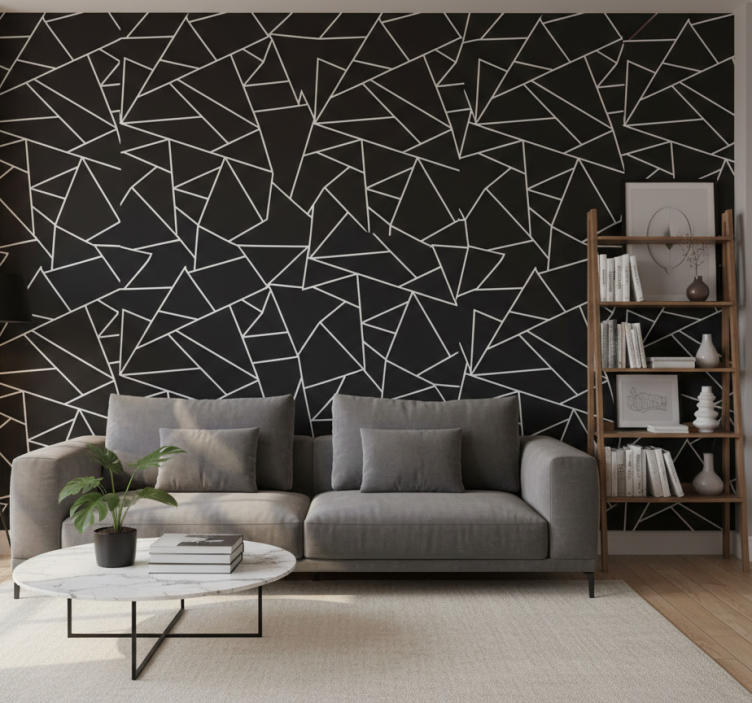 Tapeta geometryczna w abstrakcyjnym układzie kątowym - TenStickers