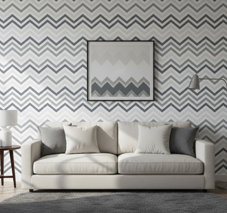 Tapeta geometryczna w elegancki wzór chevron - TenStickers
