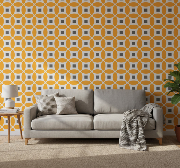 Tapeta geometryczna w geometryczne kręgi - TenStickers