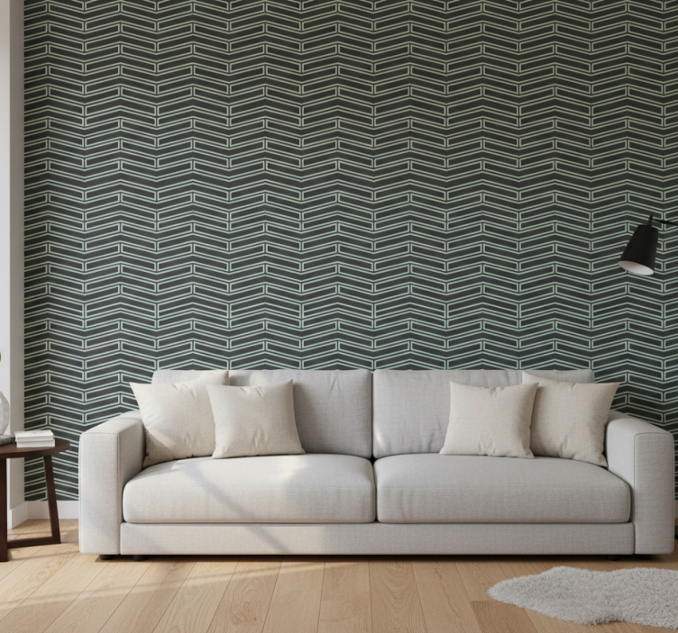 Tapeta geometryczna w linie chevron - TenStickers