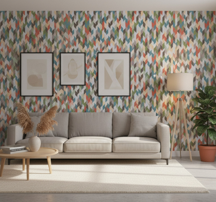 Tapeta geometryczna w spektrum wężyków - TenStickers