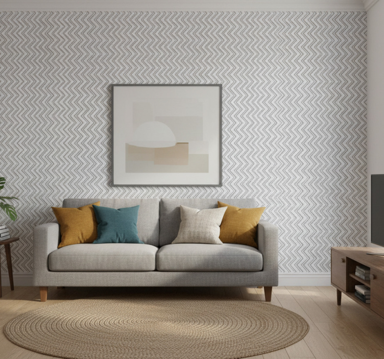 Tapeta geometryczna w stylu chevron - TenStickers