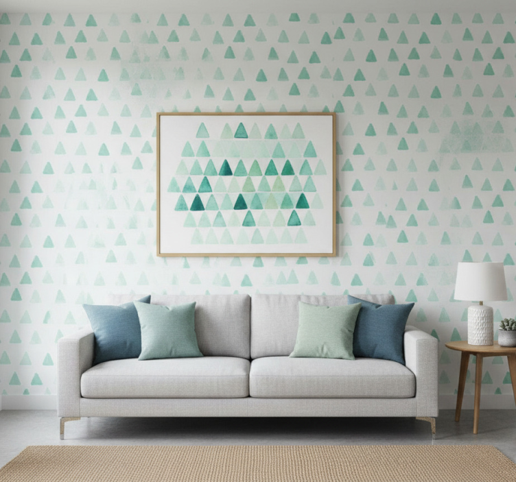 Tapeta geometryczna w trójkątne wzory - TenStickers