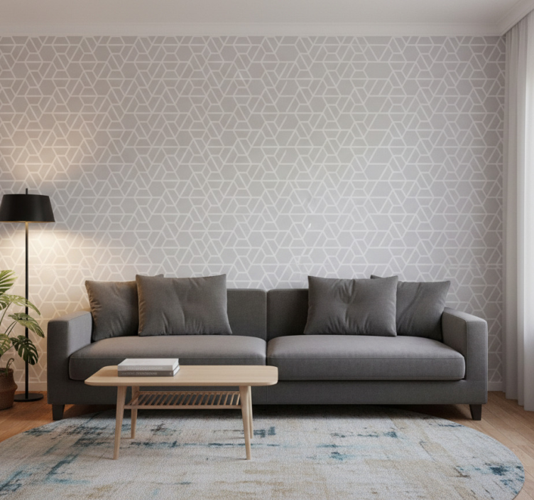 Tapeta geometryczna w wzór kratki - TenStickers