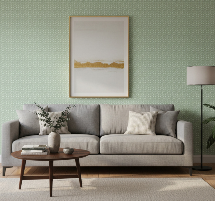 Tapeta geometryczna w zielony wzór chevron - TenStickers
