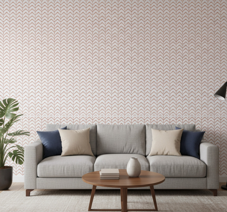 Tapeta geometryczna w zygzaki i kropki - TenStickers