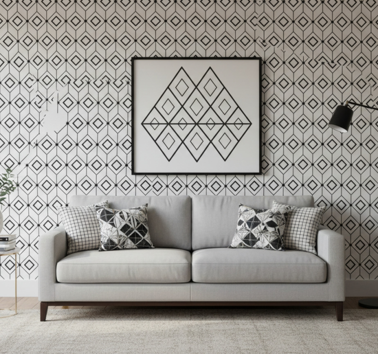 Tapeta geometryczna z nowoczesnymi diamentami - TenStickers