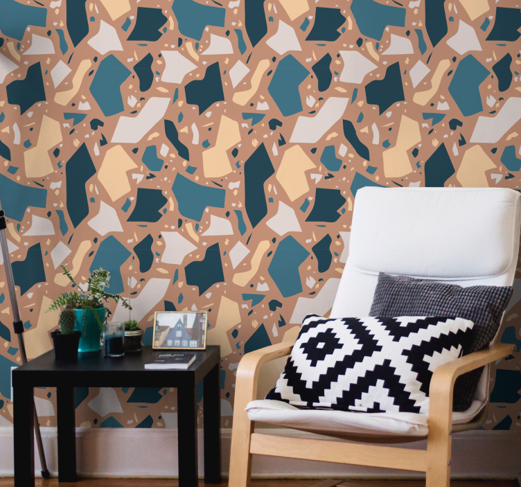 Tapeta tekstura połączenie abstrakcyjnych kształtów - TenStickers