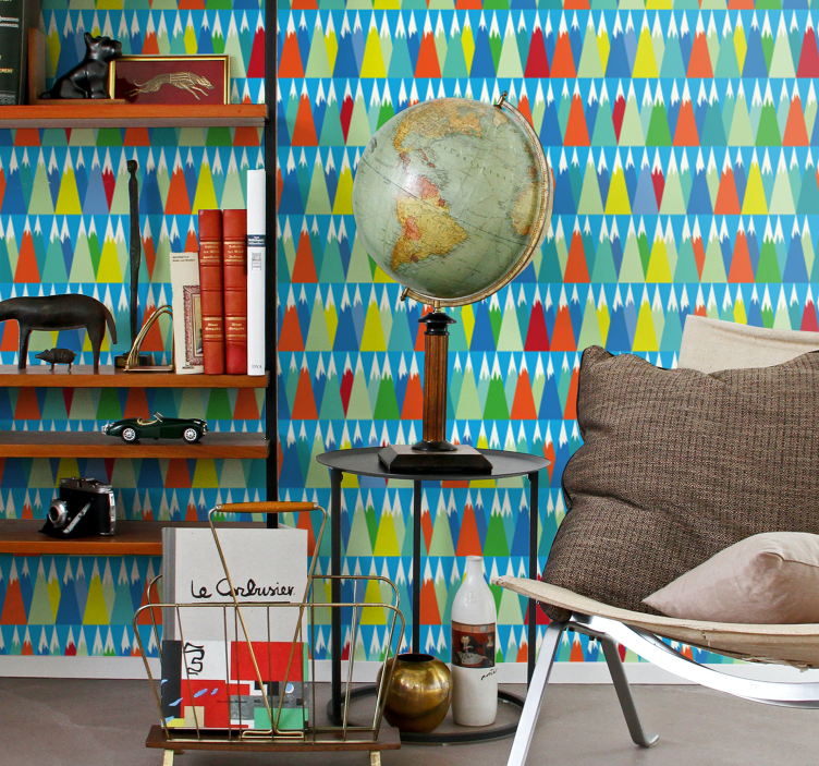 Tapeta geometrczyna geometryczny krajobraz górski - TenStickers