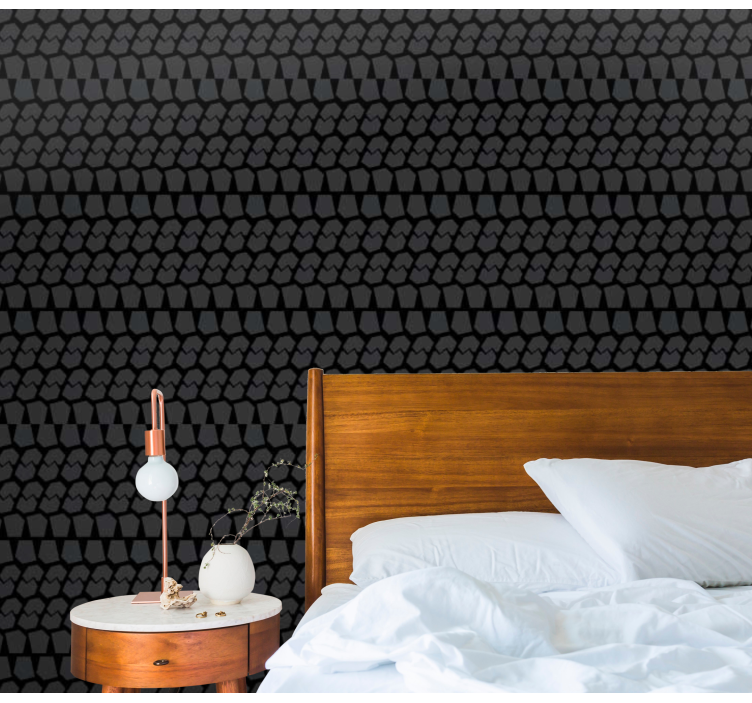 Tapeta do sypialni wzór skali geometrycznej - TenStickers