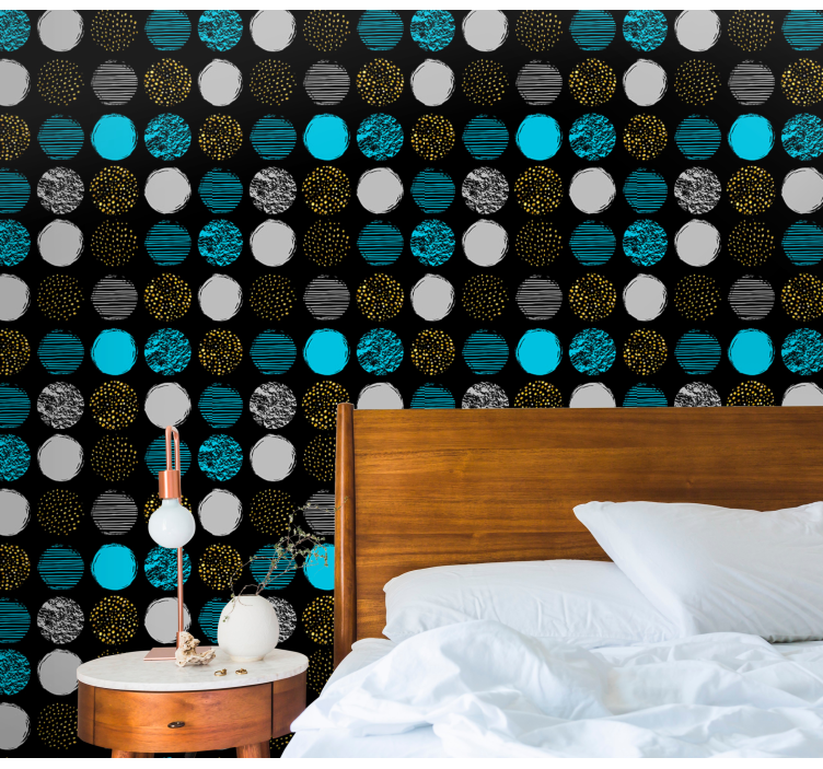 Tapeta geometrczyna zespół kropek geometrycznych - TenStickers