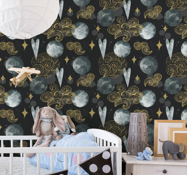 Tapeta gwiazdy nocą akwarelowe - TenStickers