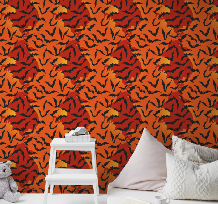 Tapeta Halloween kolekcja latających nietoperzy - TenStickers