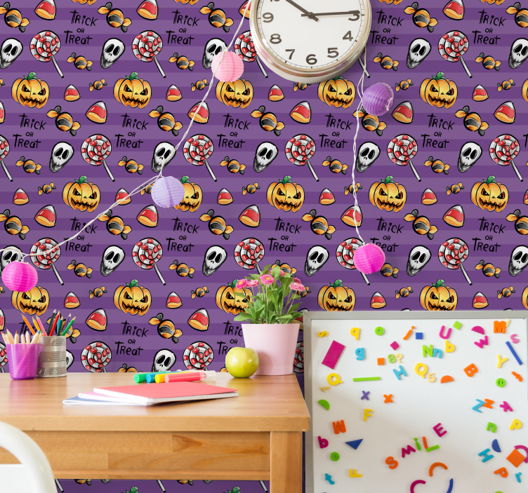 Tapeta Halloween motyw upiornych smakołyków - TenStickers