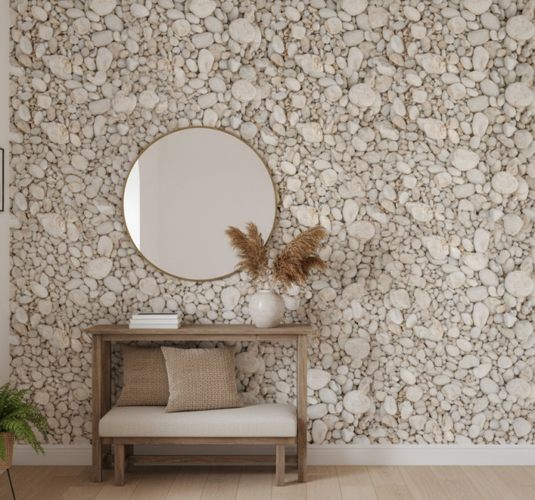 Tapeta kamienie małe białe kamienie - TenStickers