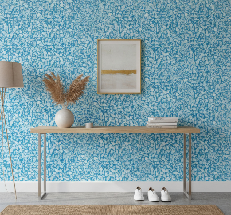 Tapeta kamienie mozaika w odcieniach błękitu - TenStickers