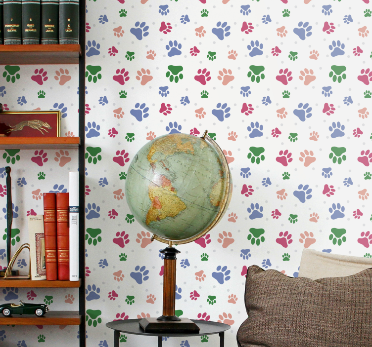 Kolorowe tapety z łapami zwierząt domowych - TenStickers