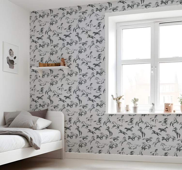 Tapeta konie różne stanowiska - TenStickers