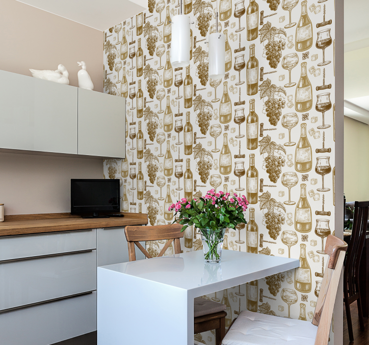 Tapeta do kuchni Butelki wina - TenStickers